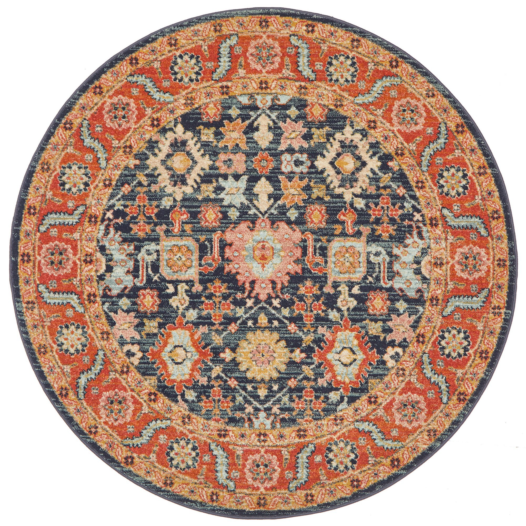 Legacy No.860 Bohemian Round Rug, 150cm, Midnight