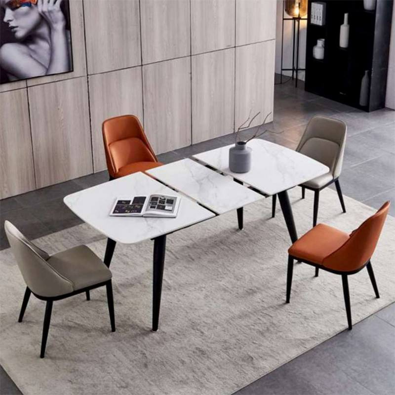 Corvallis Sintered Stone Top Extensible Dining Table, 140180cm, White