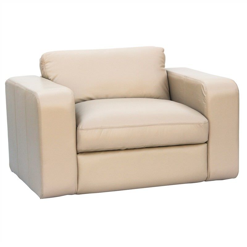 Johnson Genuine Leather Armchair, Beige