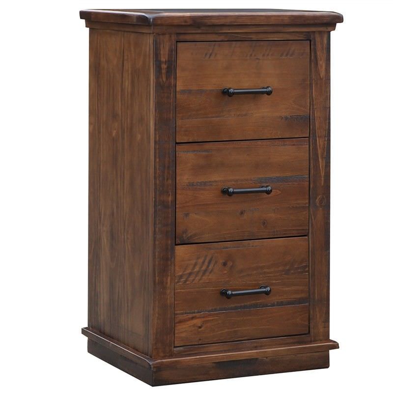 Artemis Solid Pine Timber 3 Drawer File Cabinet