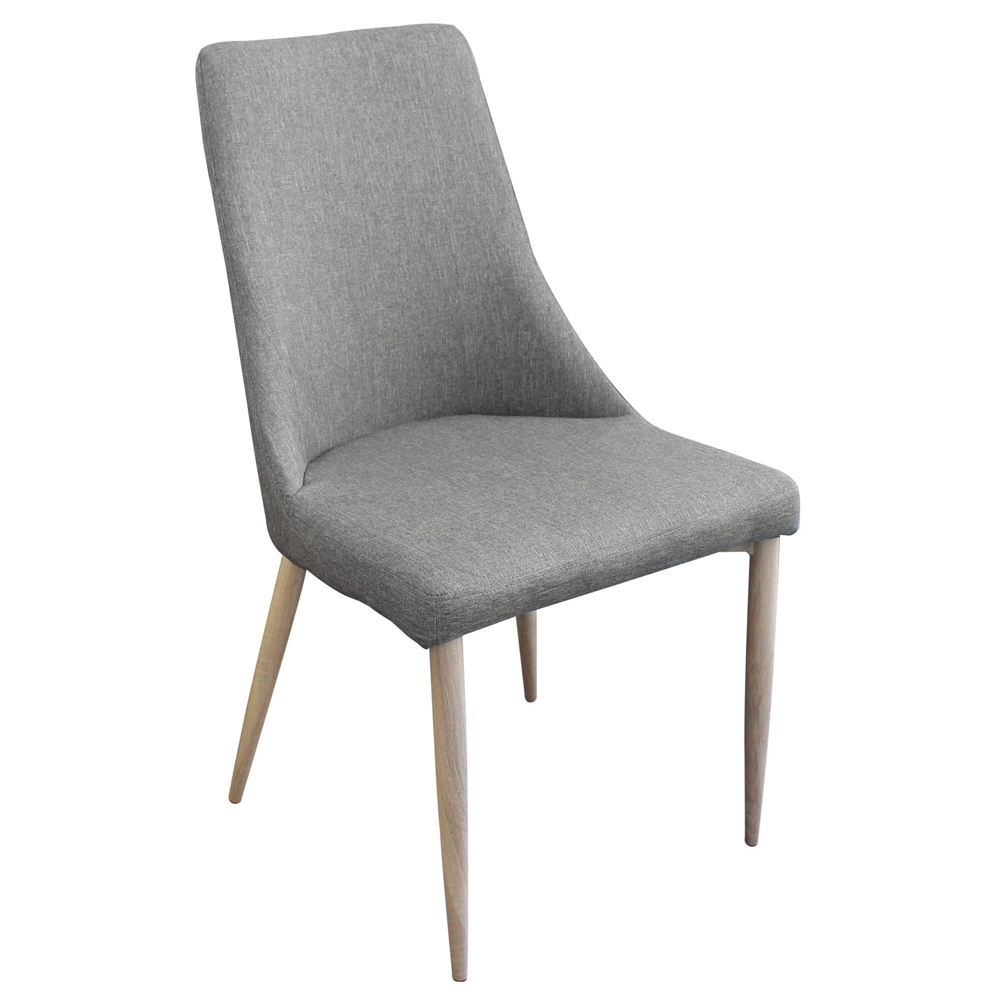 Kingsley Fabric Dining Chair, Grey / Black