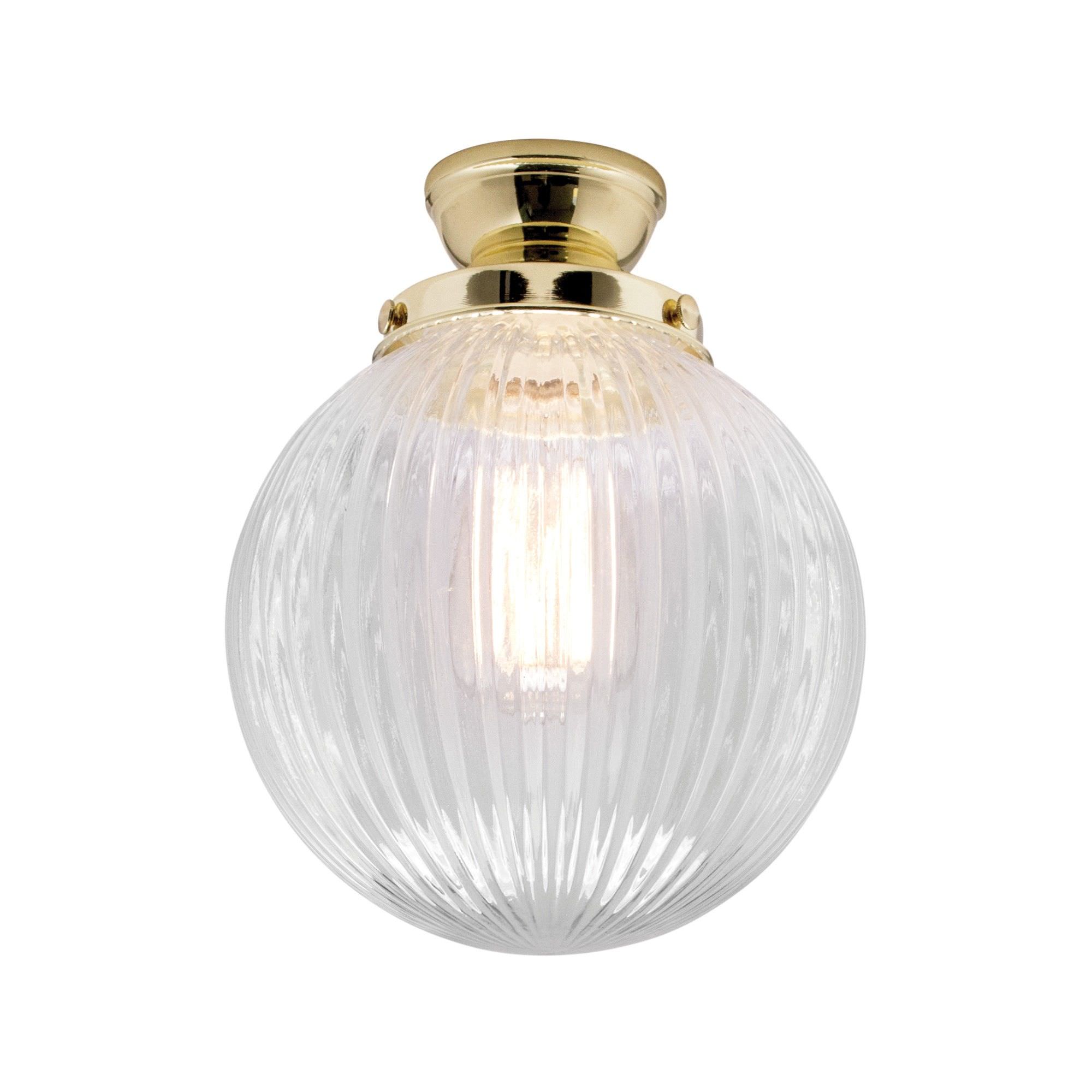 Halo DIY Ribbed Glass Batten Fix Ceiling Light, Brass