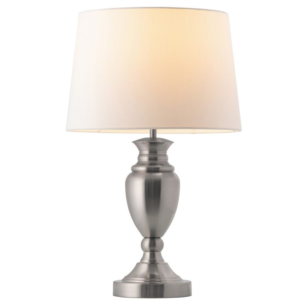 Hilda Metal Base Touch Table Lamp, Brushed Chrome