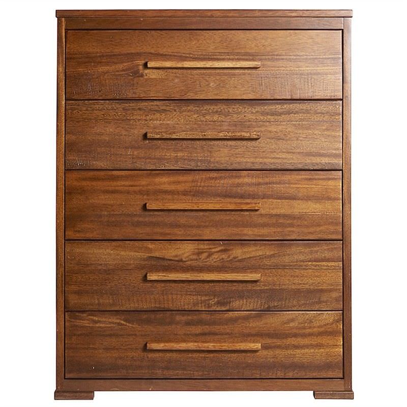 Esmond Solid African Timber 5 Drawer Tallboy
