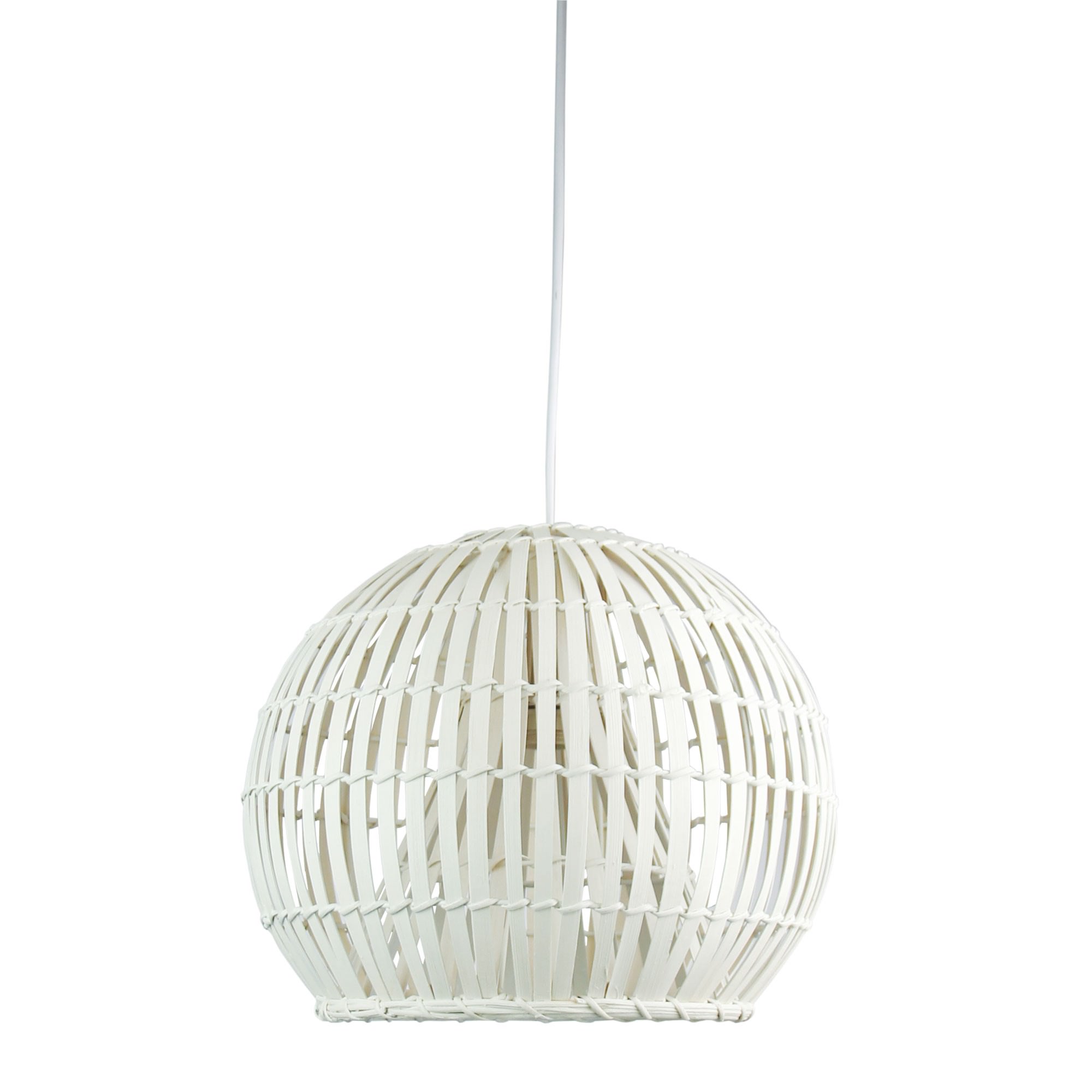 Satori Slatted Cane Pendant Light, 36cm, Antique White