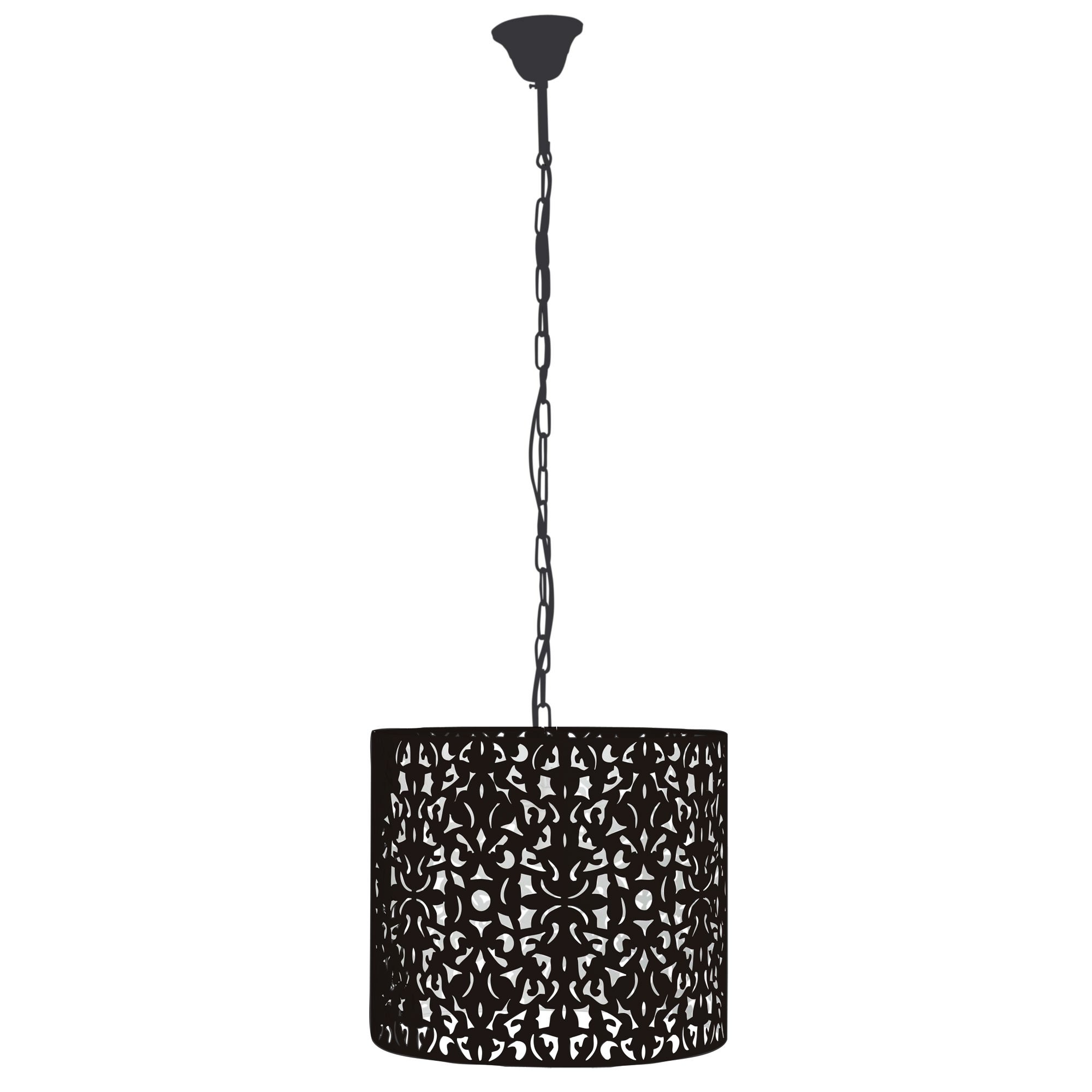 35cm Vicky 1 Light Matt Black Powdercoated Metal Pendant Light (Oriel