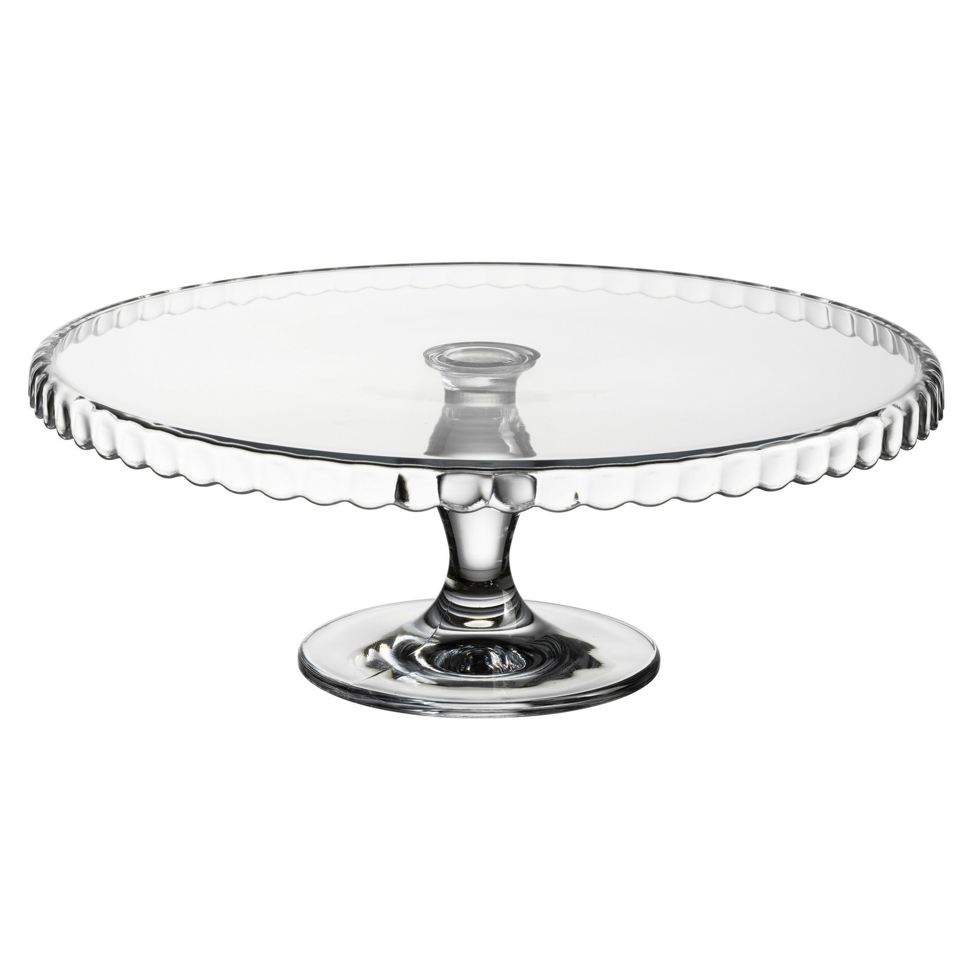 Pasabahce Patisserie Glass Cake Stand, Scallop Down