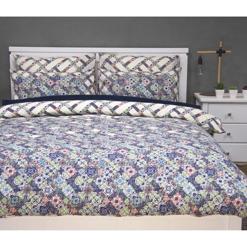 Corley Queen Size Reversible Printed Quilt Cover Set Multi