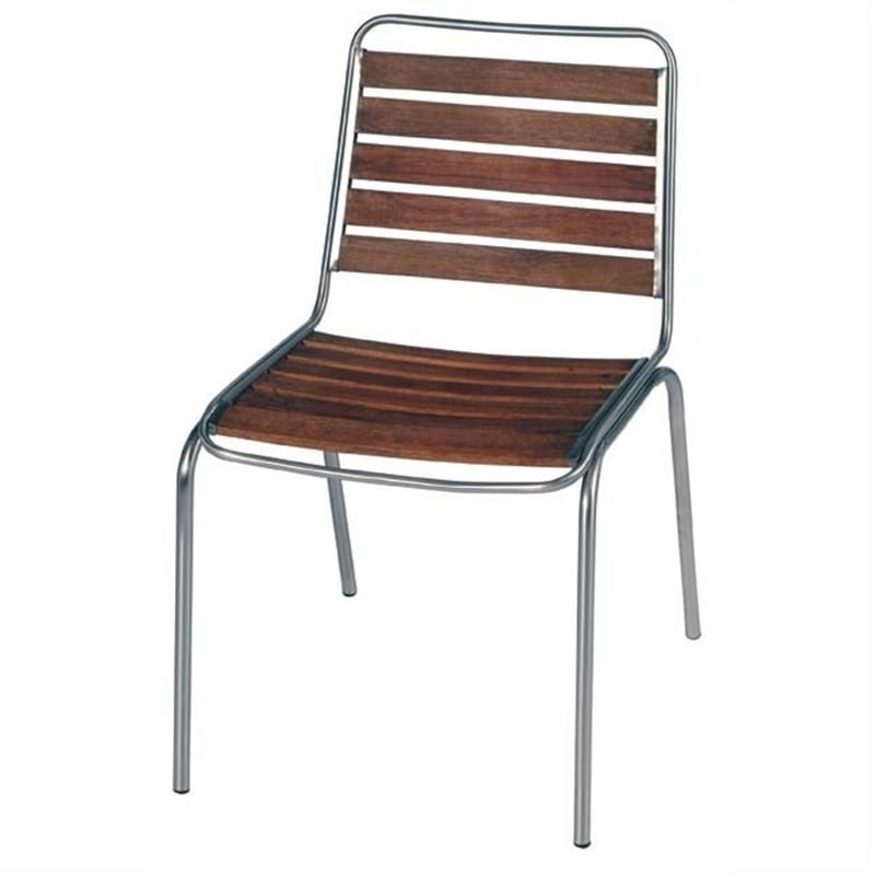 Solar Timber and Stainless Steel Outdoor Dining Chair