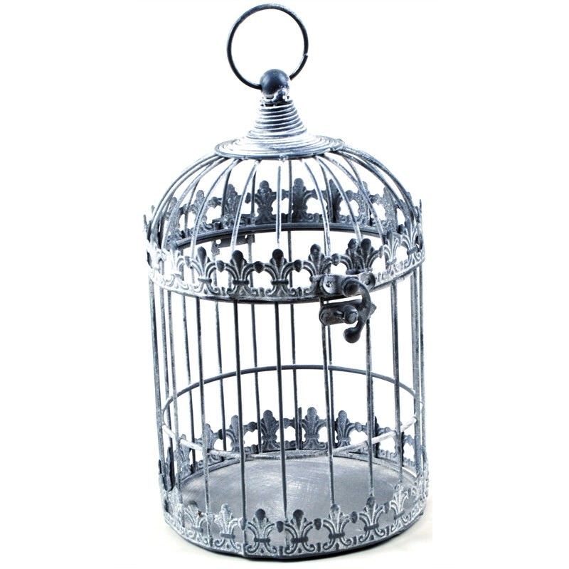 Round Metal Wire Bird Cage Decor