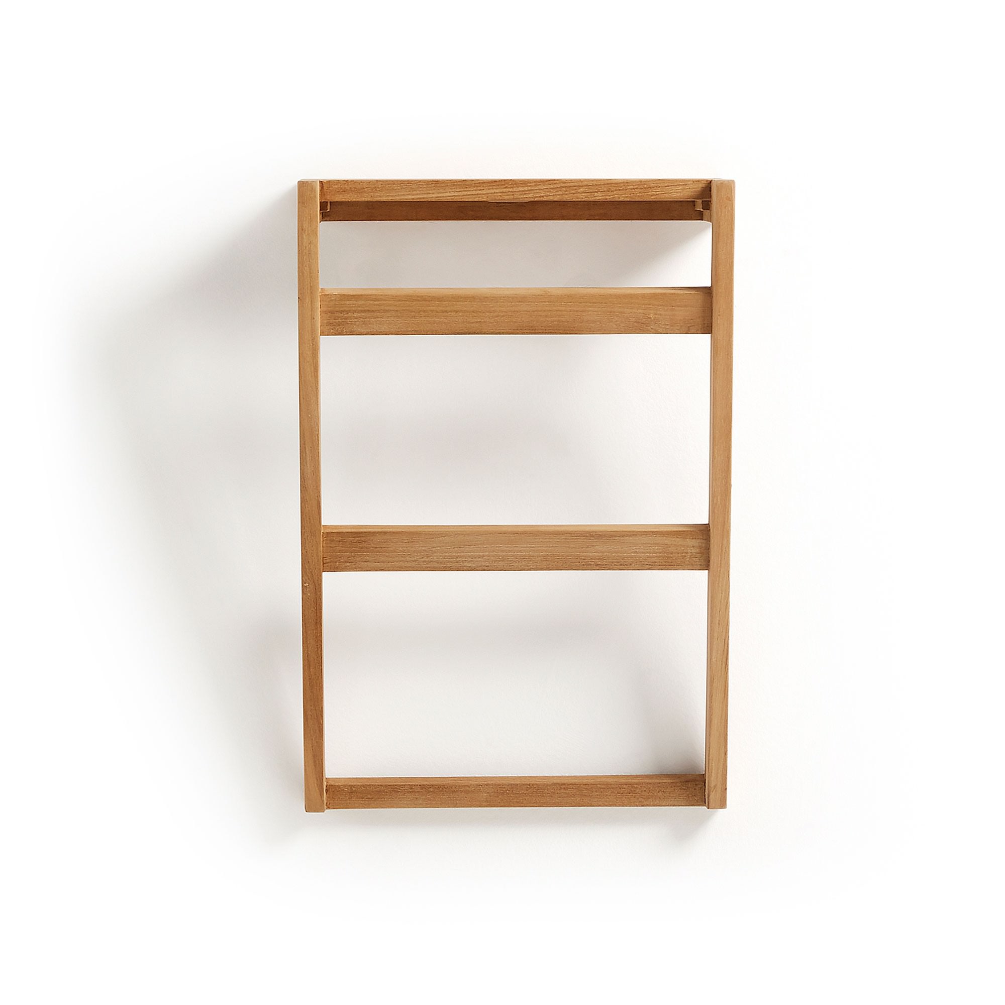 Ethel Teak Timber Bathroom Towel Rack, Wall Mounted