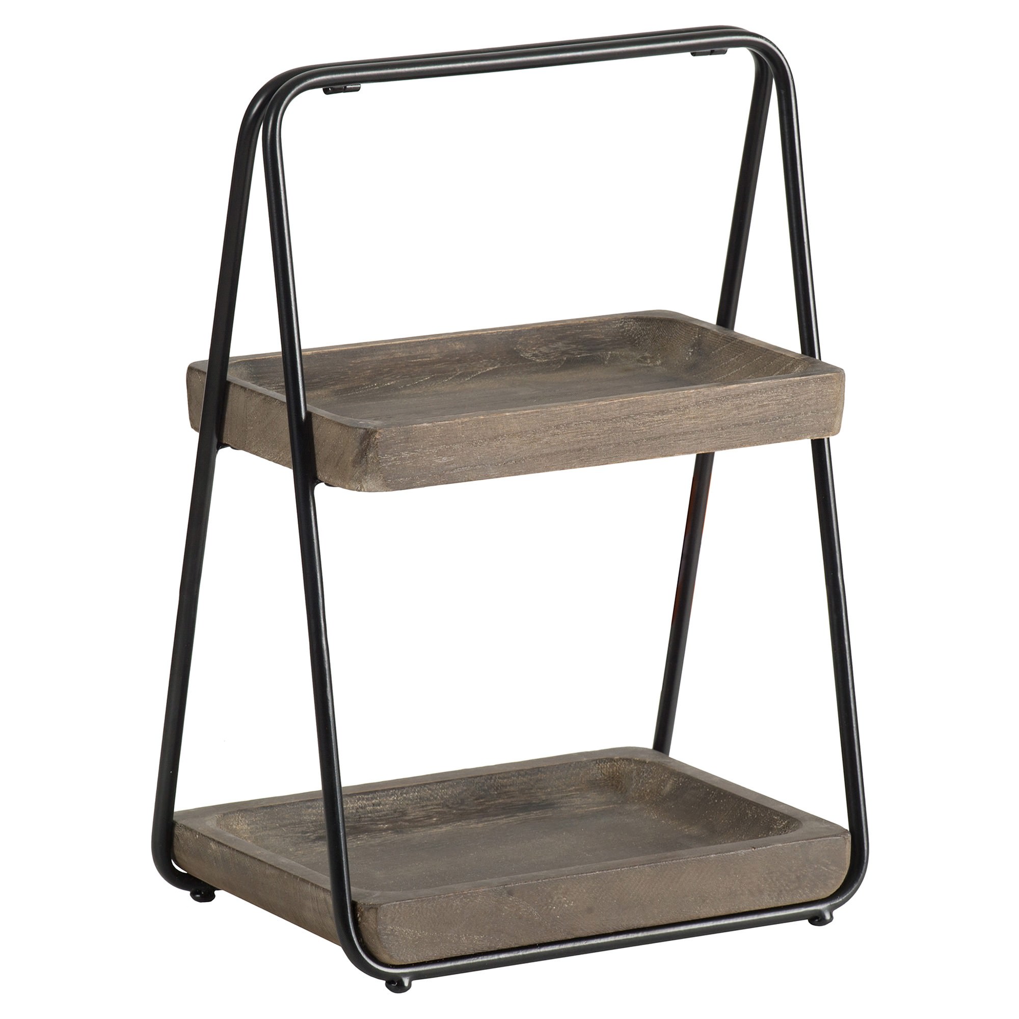 Mercator Wood & Metal 2 Tier Rectangular Tray Stand