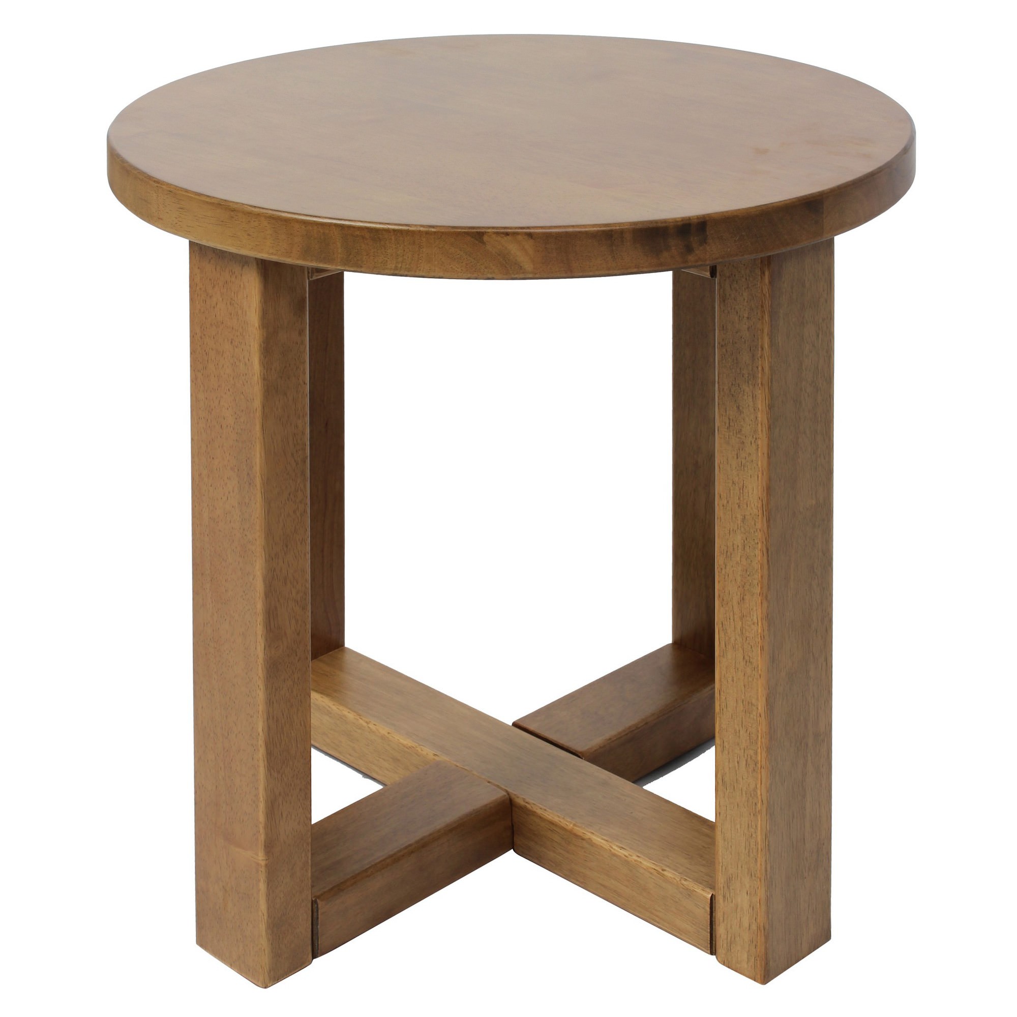 Chunk Commercial Grade Rubberwood Side Table, Light Oak