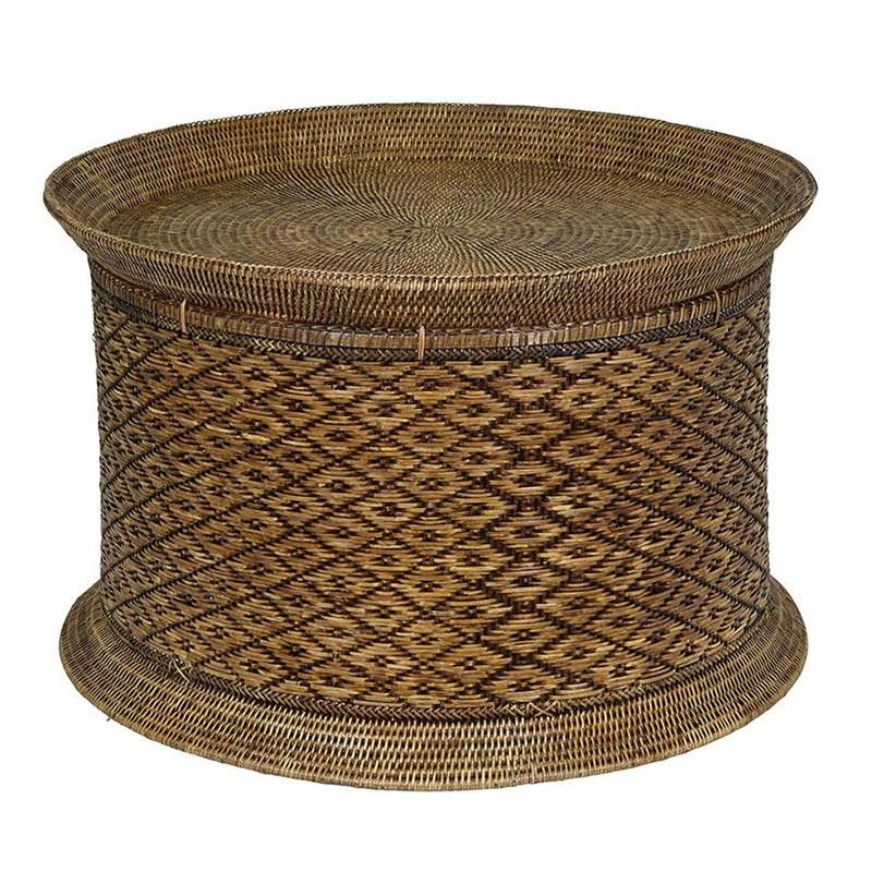 Tucker Rattan Tray Top 80cm Round Coffee Table