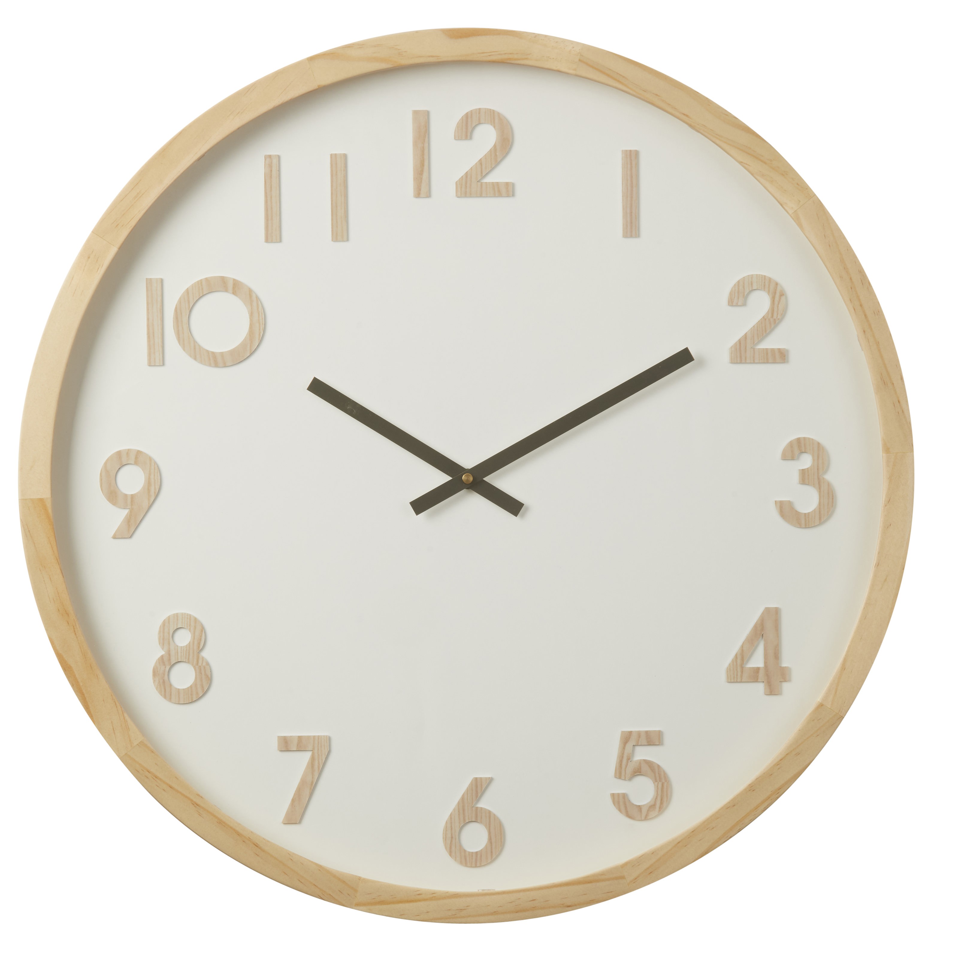Leonard Pine Timber Frame Round Wall Clock, 60cm
