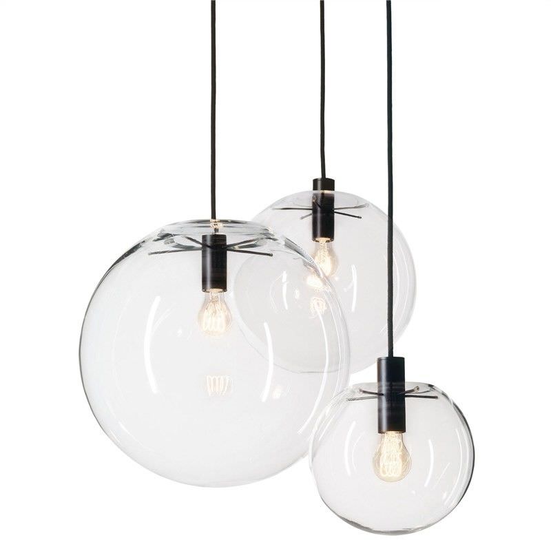 Doris Hand Blown Glass Globe Pendant Light Medium