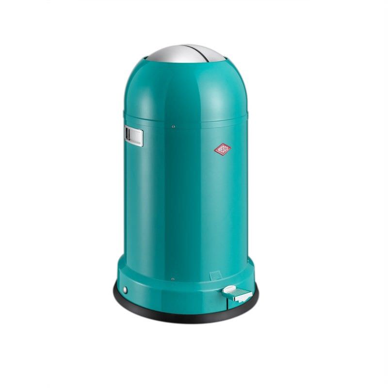 Wesco Kickmaster Classic Steel 33L Disposal Bin Turquoise