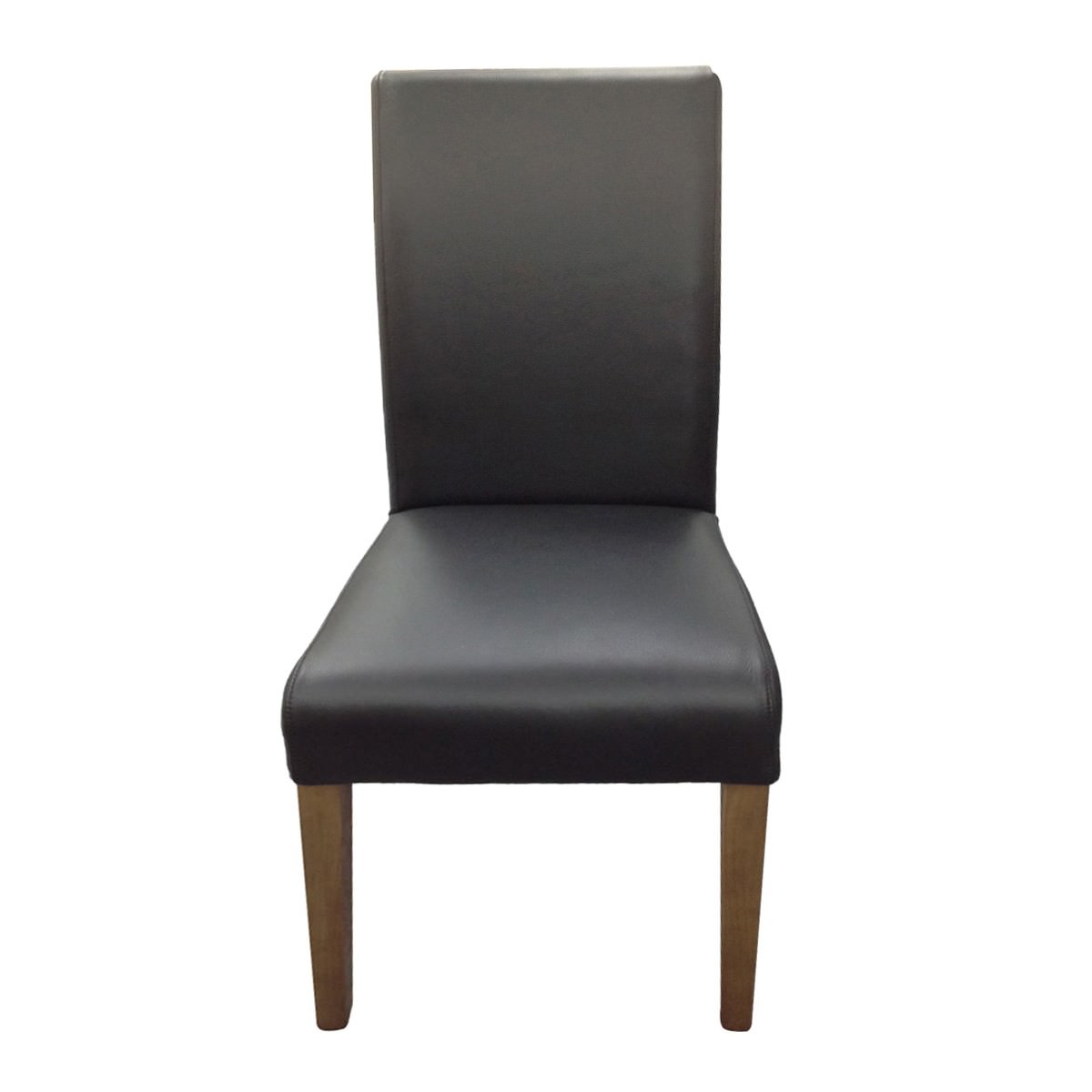 Alberta Top Grain Leather Dining Chair, Black / French Grey