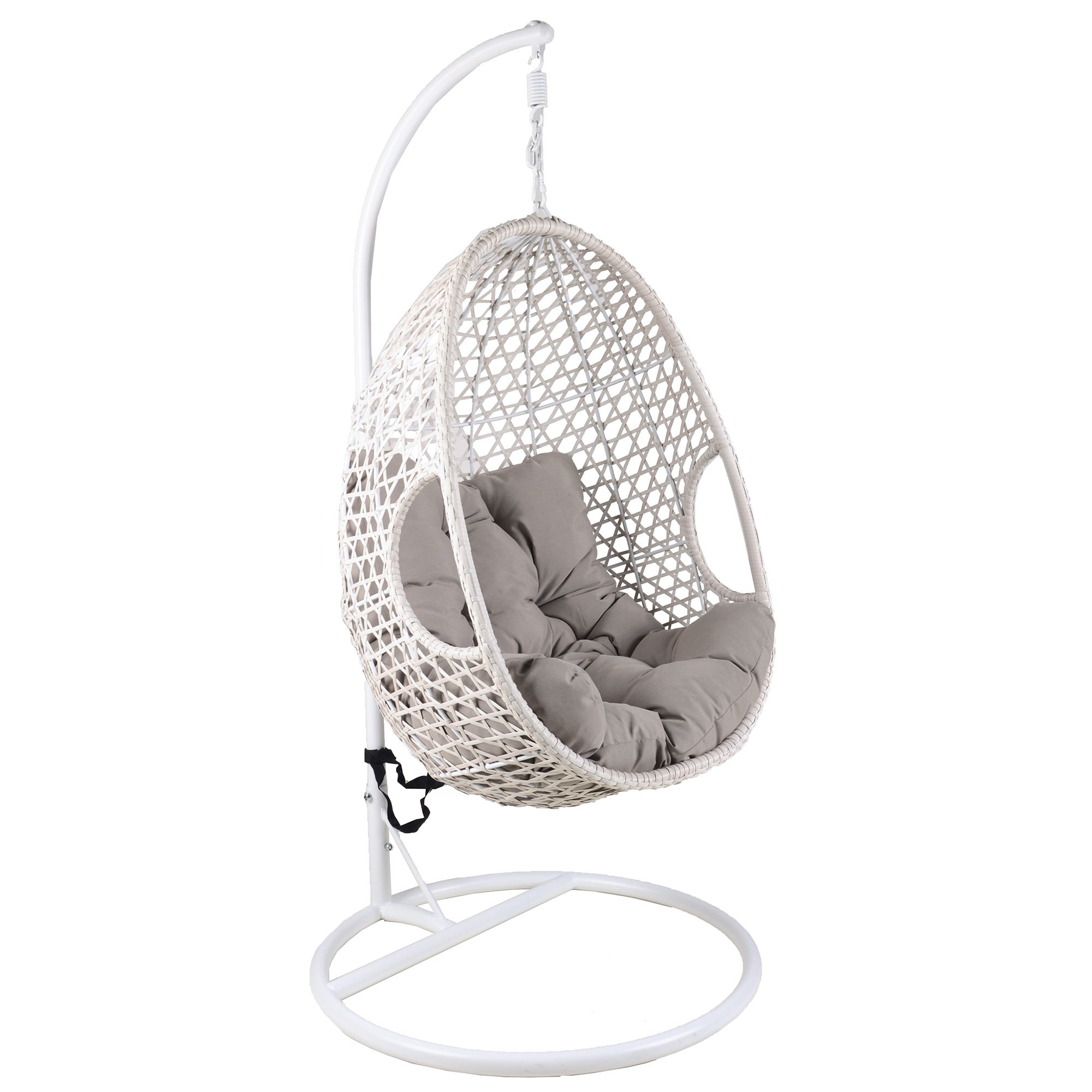 Hakim Wicker Hanging Pod Chair, White