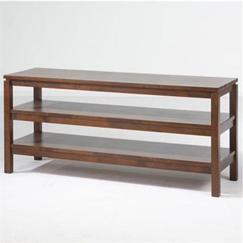 Braque Solid Rubberwood Timber 130cm Lowline TV Stand Light Honey