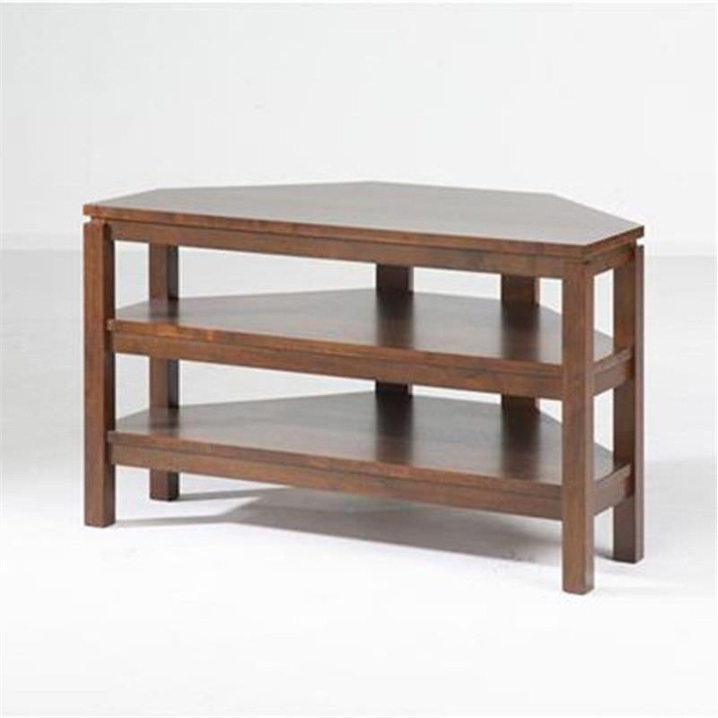 Braque Solid Rubberwood Timber Corner TV Stand Light Honey