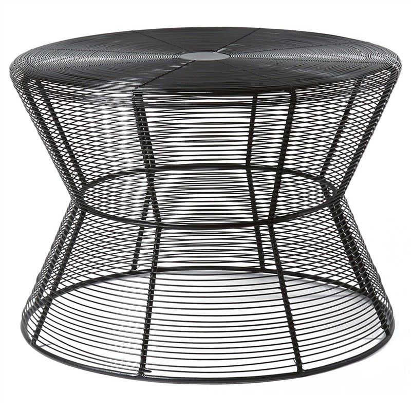 Punkin Metal Wire 61cm Round Coffee Table, Black
