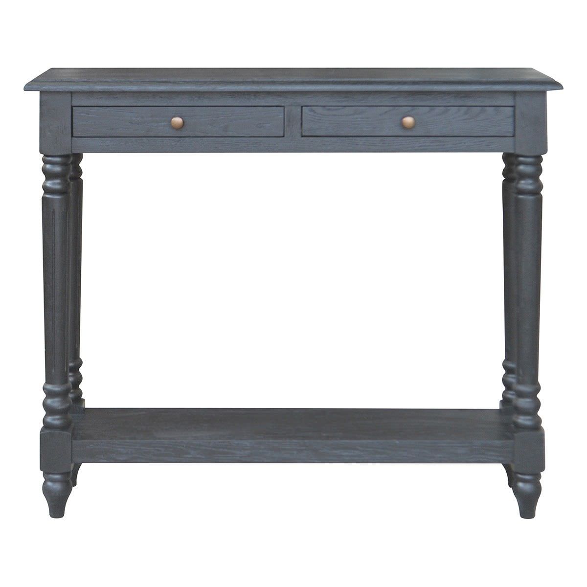 Curtin Oak Timber Console Table, 100cm, Black Oak