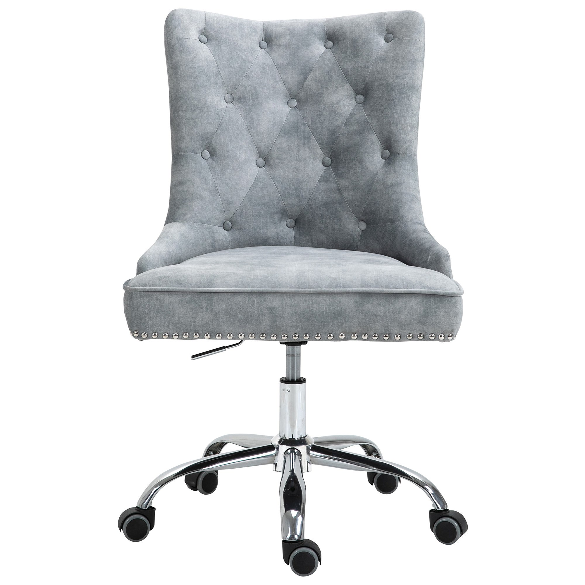 Will Velvet Fabric Office Chair, Silver