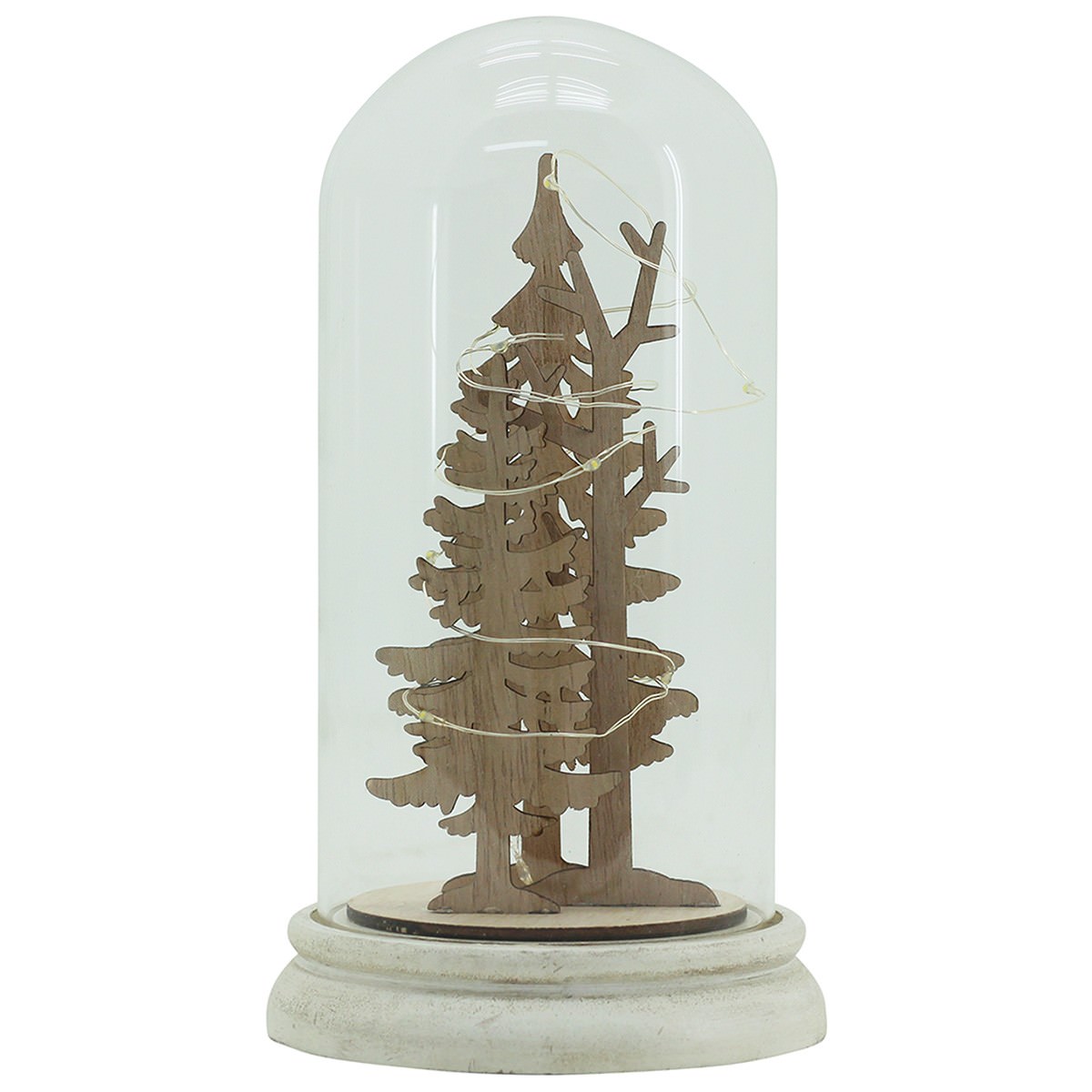 Christmas Tree Glass Display Dome with LED Lights