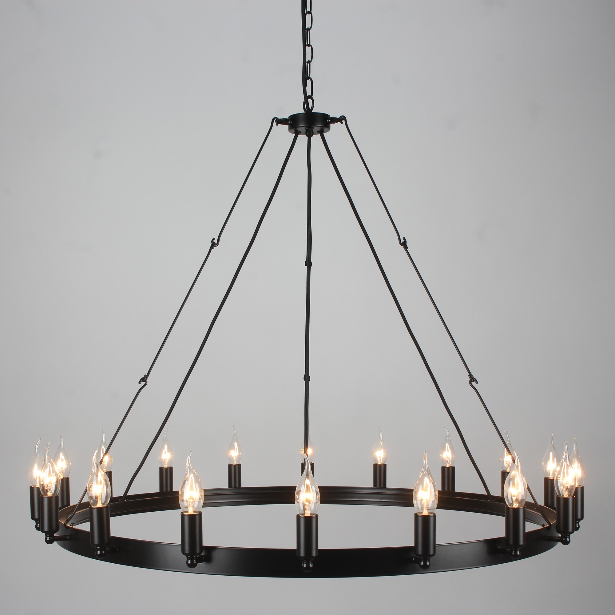 Camino 18 Light Iron Round Chandelier