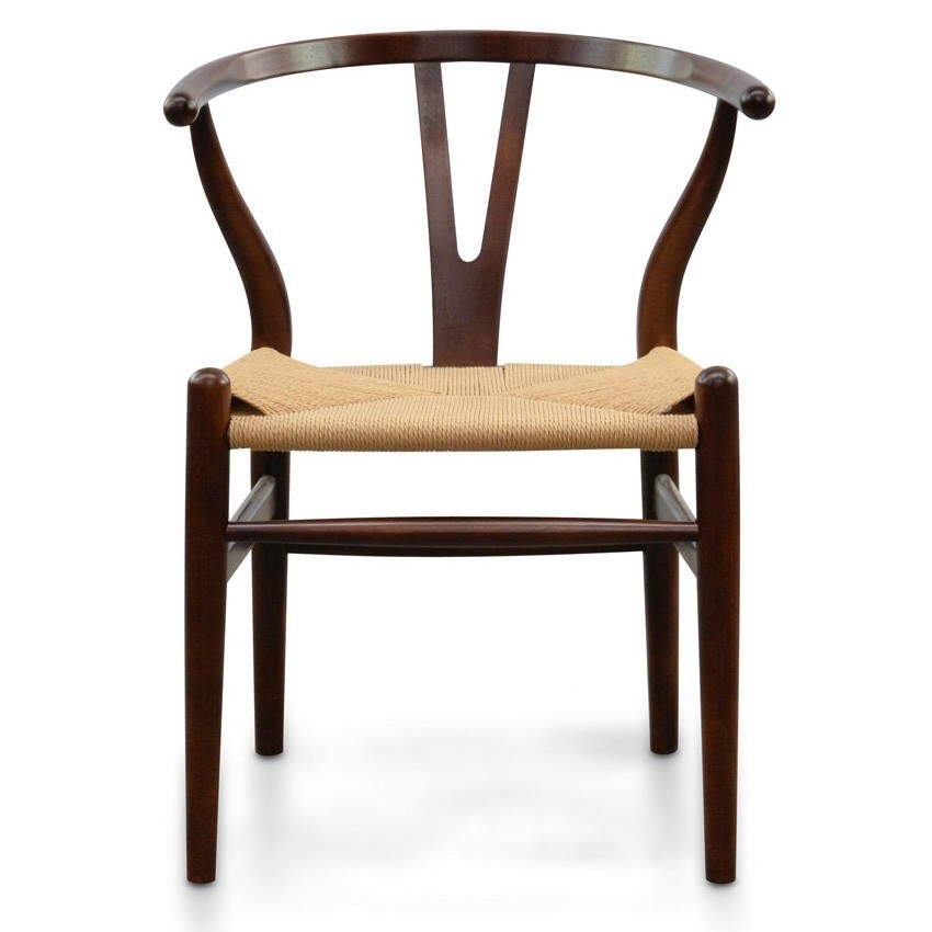 replica hans wegner wishbone chair with cord seat walnut