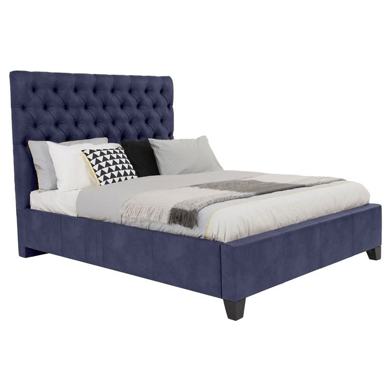 Diamond Australian Made Fabric Bed, King Size, Navy