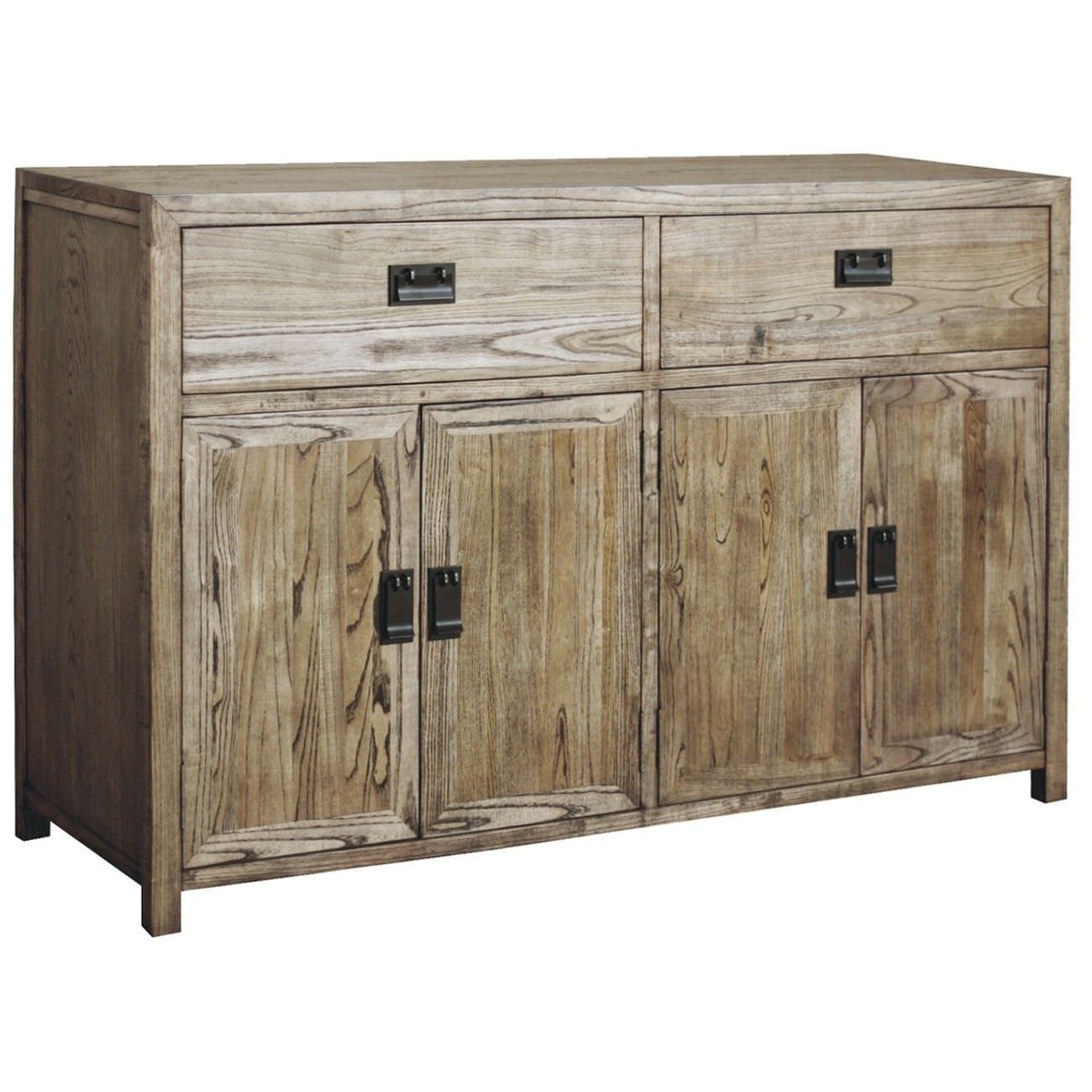 Sherwood Solid Oak Timber 4 Door 2 Drawer 140cm Sideboard