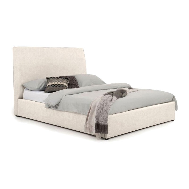 Eric Australian Made Plain Fabric Bed, Queen Size, Linen