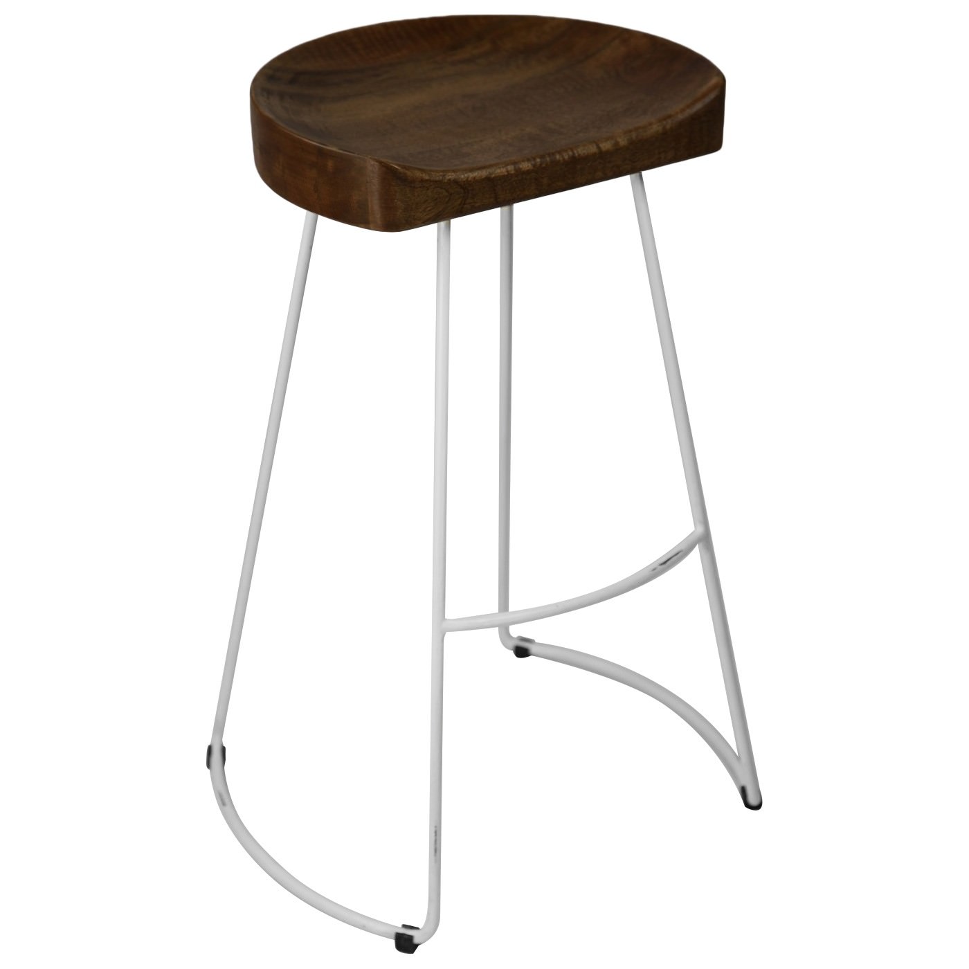 Greendale Metal Frame 65cm Bar Stool with Timber Seat White