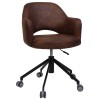 Albury Commercial Grade Eastwood Fabric Gas Lift Office Armchair, Bison / Black