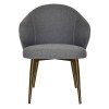 Hugo Commercial Grade Gravity Fabric Dining Chair, Slim Metal Leg, Slate / Copper